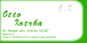 otto kotrba business card